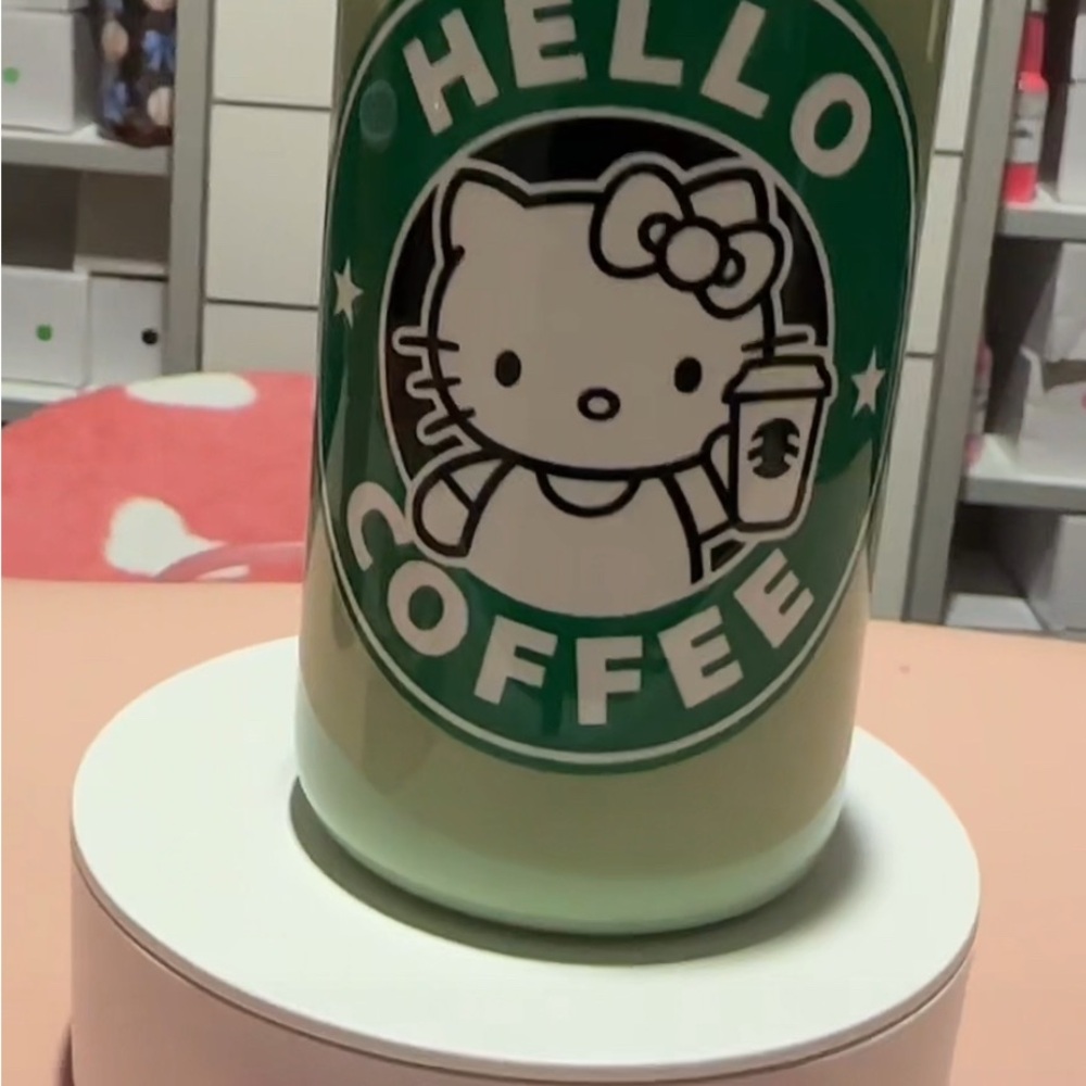 Hello Kitty Green Matcha Snowglobe Cup!